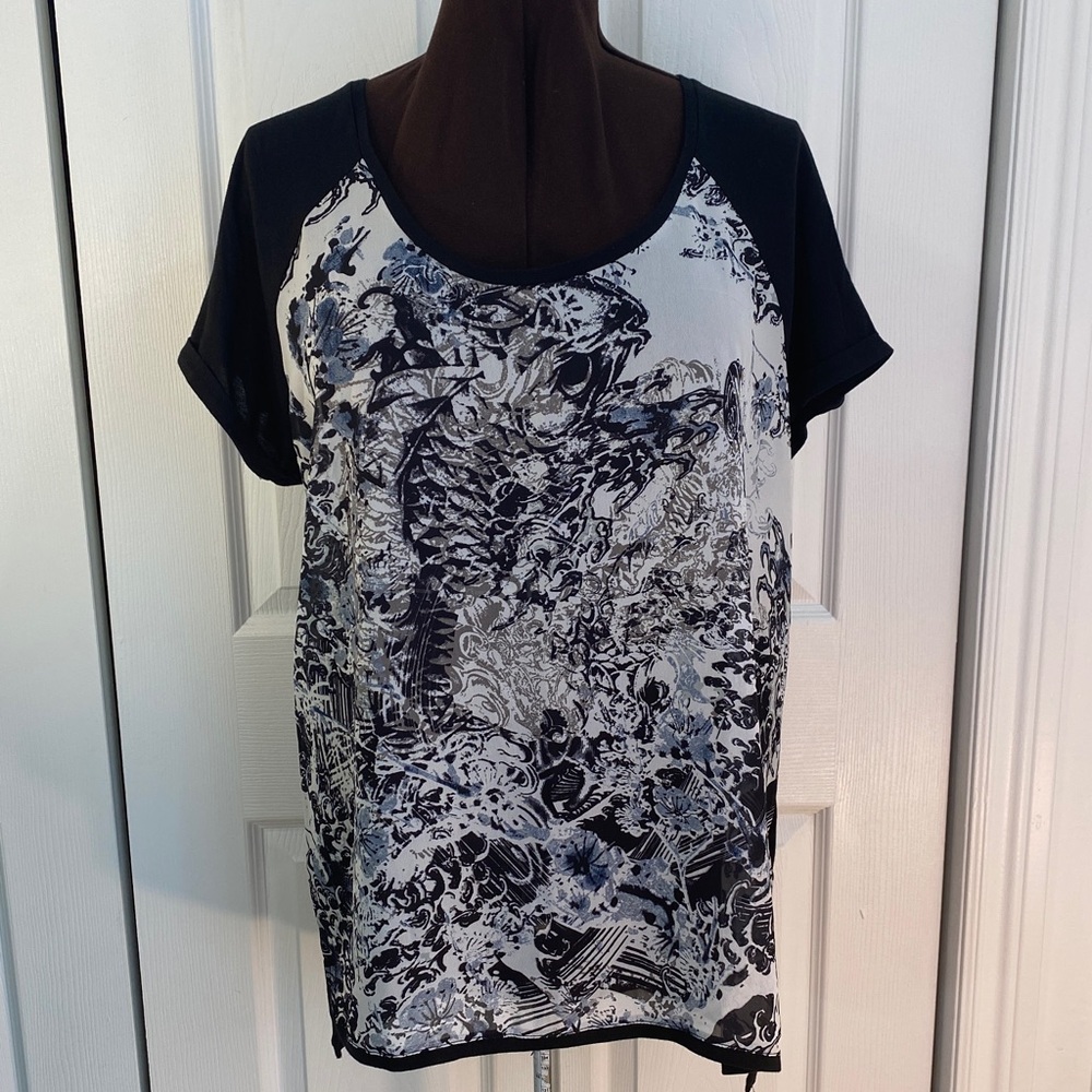 2 for $25 - Love & Legend Raglan Sleeves, Black Dressy Top, 1X Plus